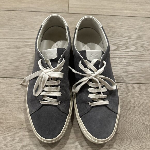 GOOD MAN BRAND BEIGE OILED SUEDE LEATHER EDGE LOW TOP SNEAKERS $228 SZ 9.5 - Picture 4 of 9